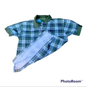 Handsome The Children’s Place Boys Green Plaid Shirt Size 6X / 7